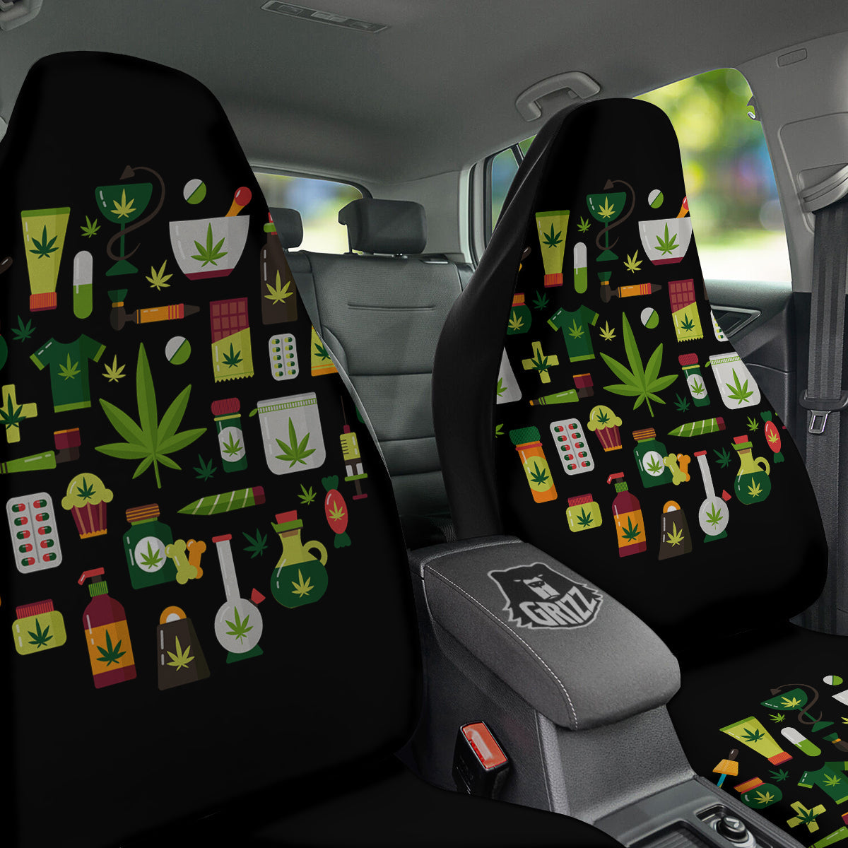 Marijuana And Cannabis Print Car Seat Covers-grizzshop