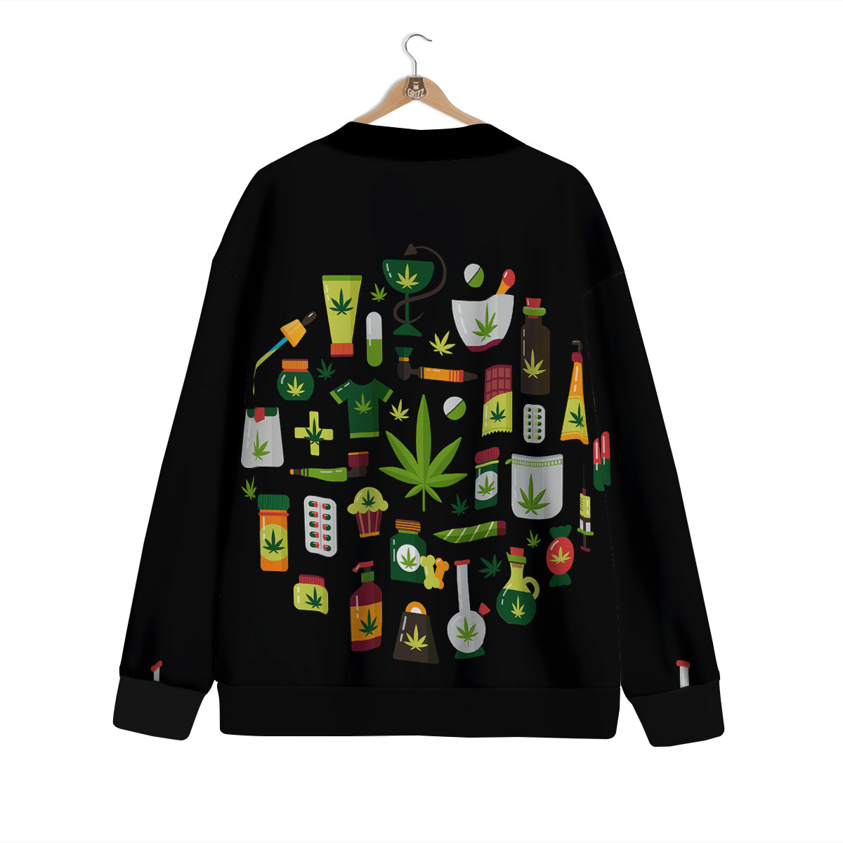 Marijuana And Cannabis Print Cardigan-grizzshop