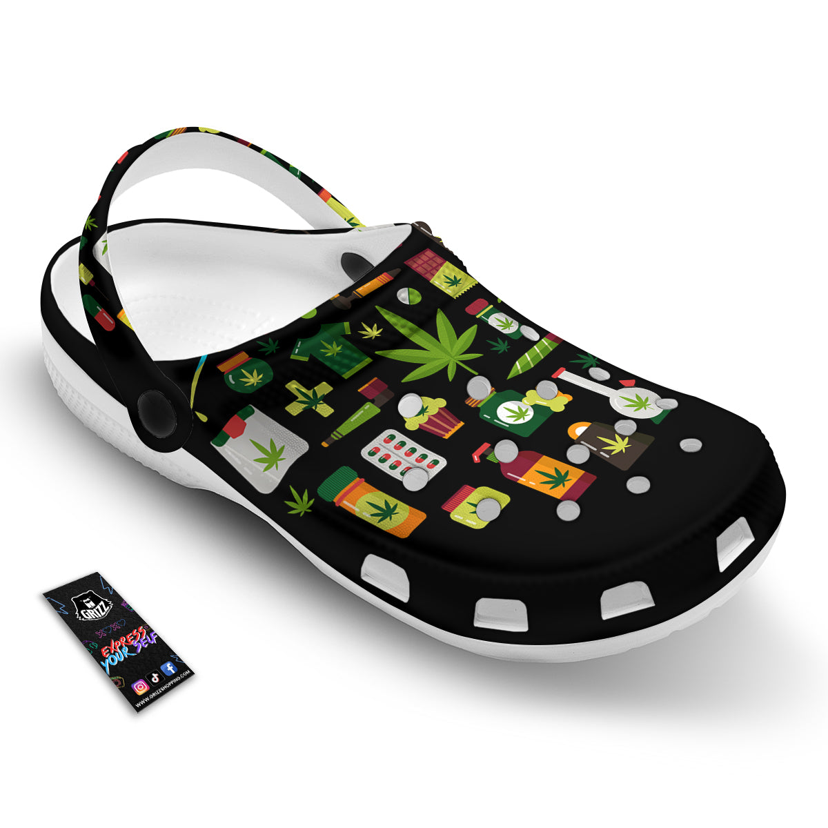 Marijuana And Cannabis Print Clog-grizzshop