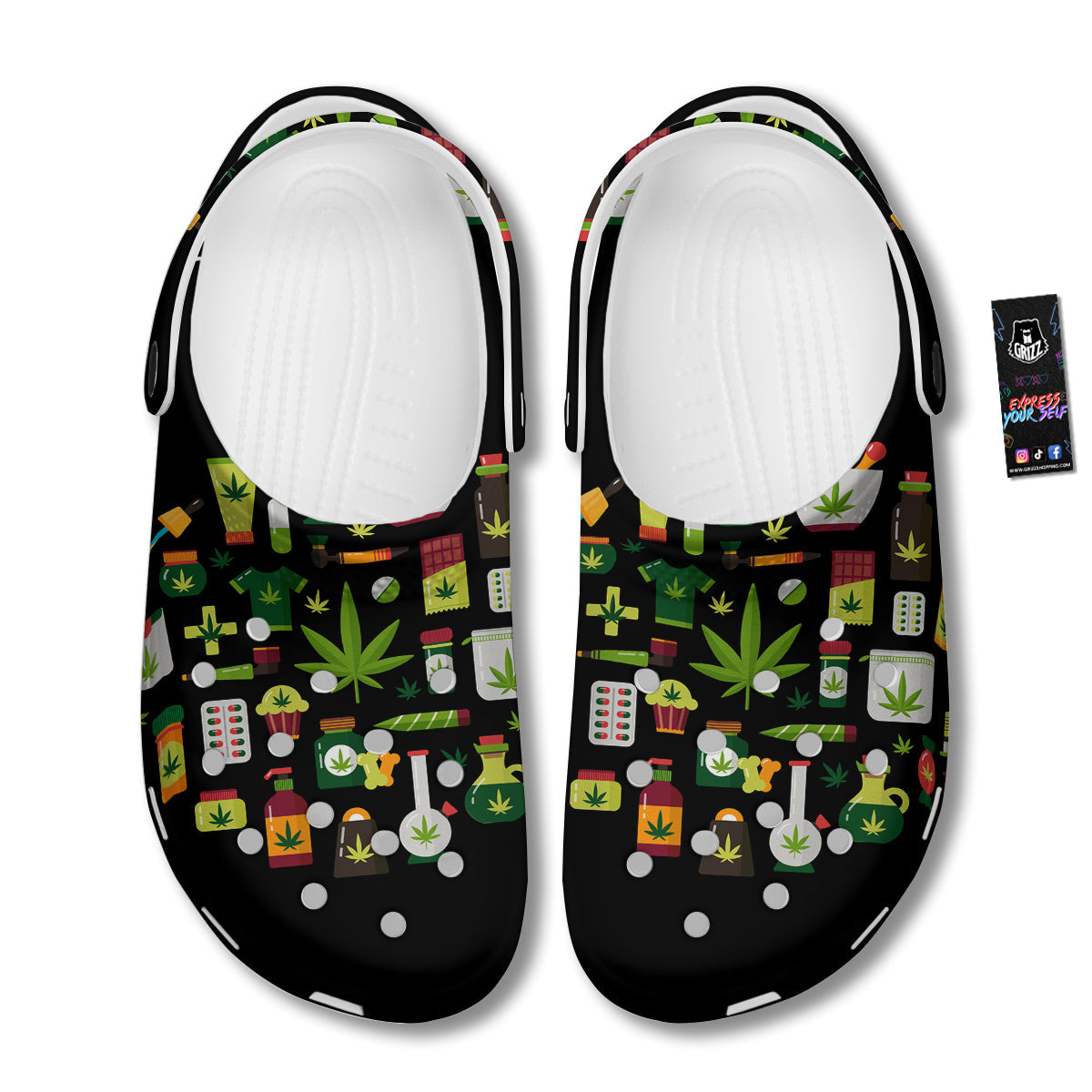 Marijuana And Cannabis Print Clog-grizzshop