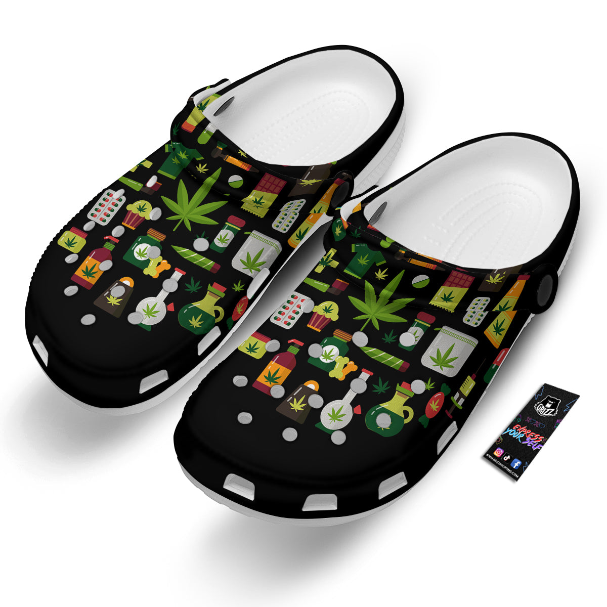 Marijuana And Cannabis Print Clog-grizzshop