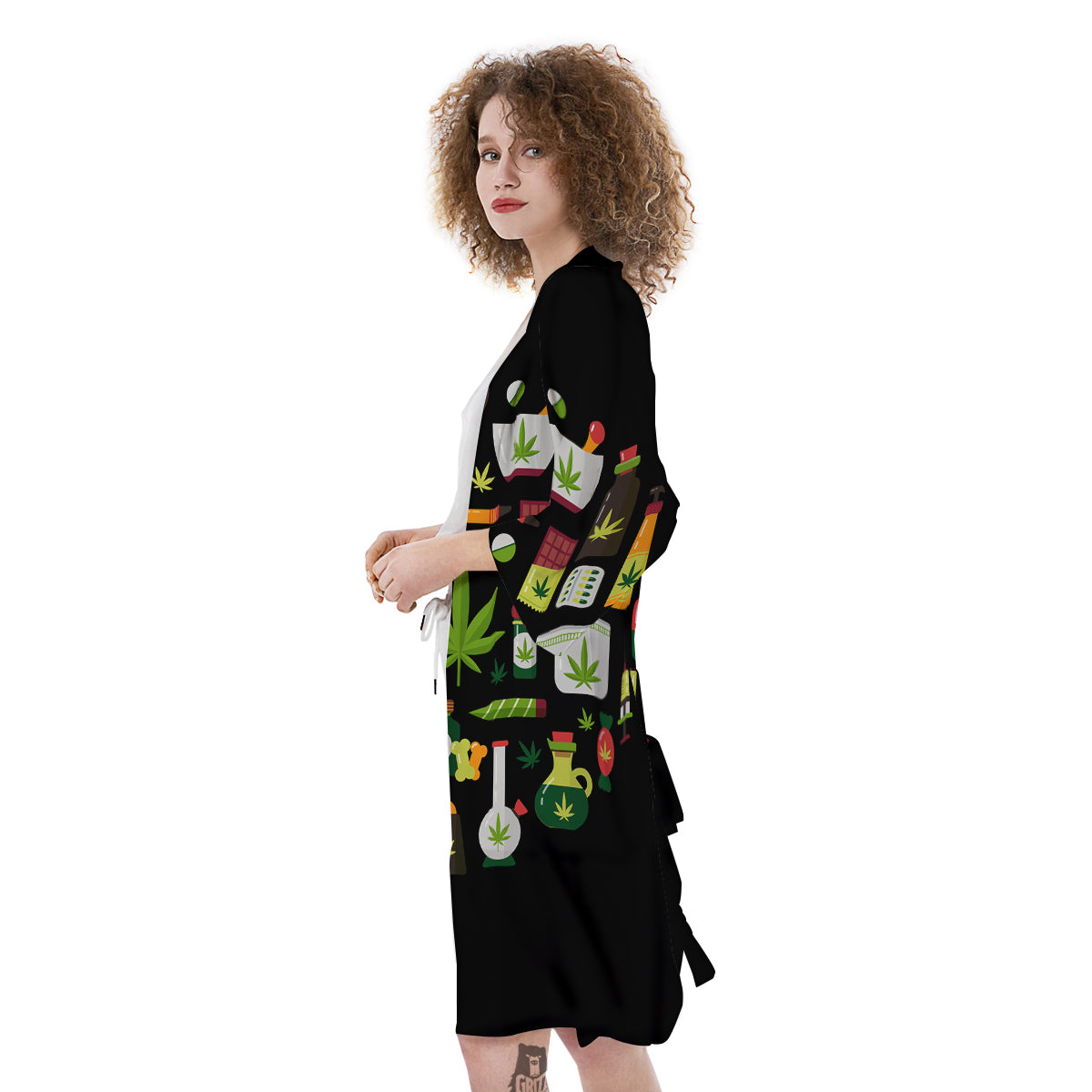Marijuana And Cannabis Print Kimono-grizzshop