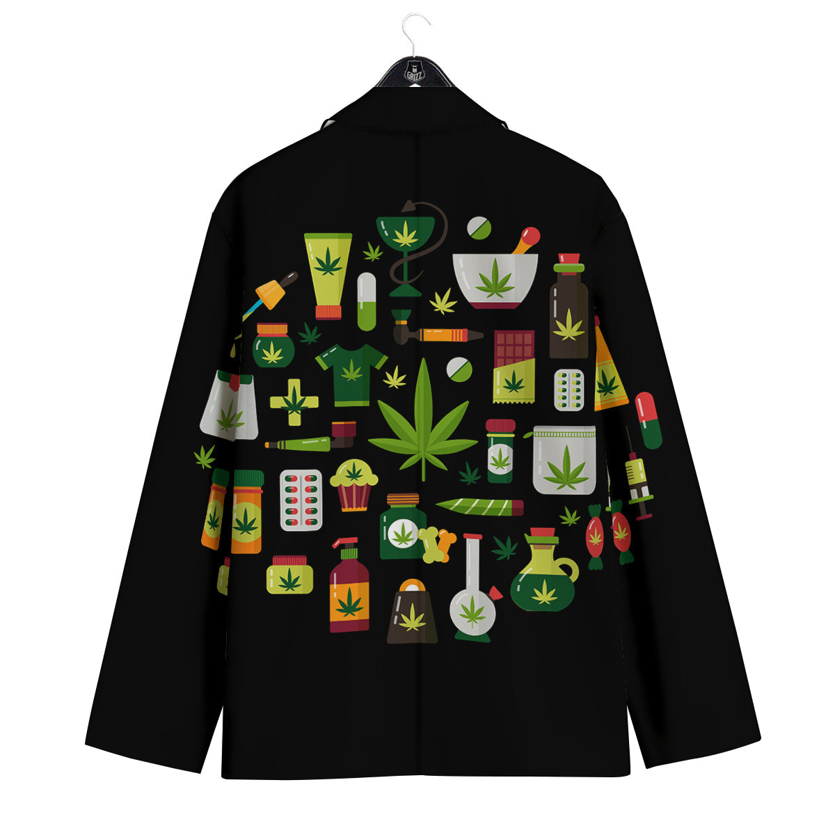 Marijuana And Cannabis Print Men's Sport Coat-grizzshop