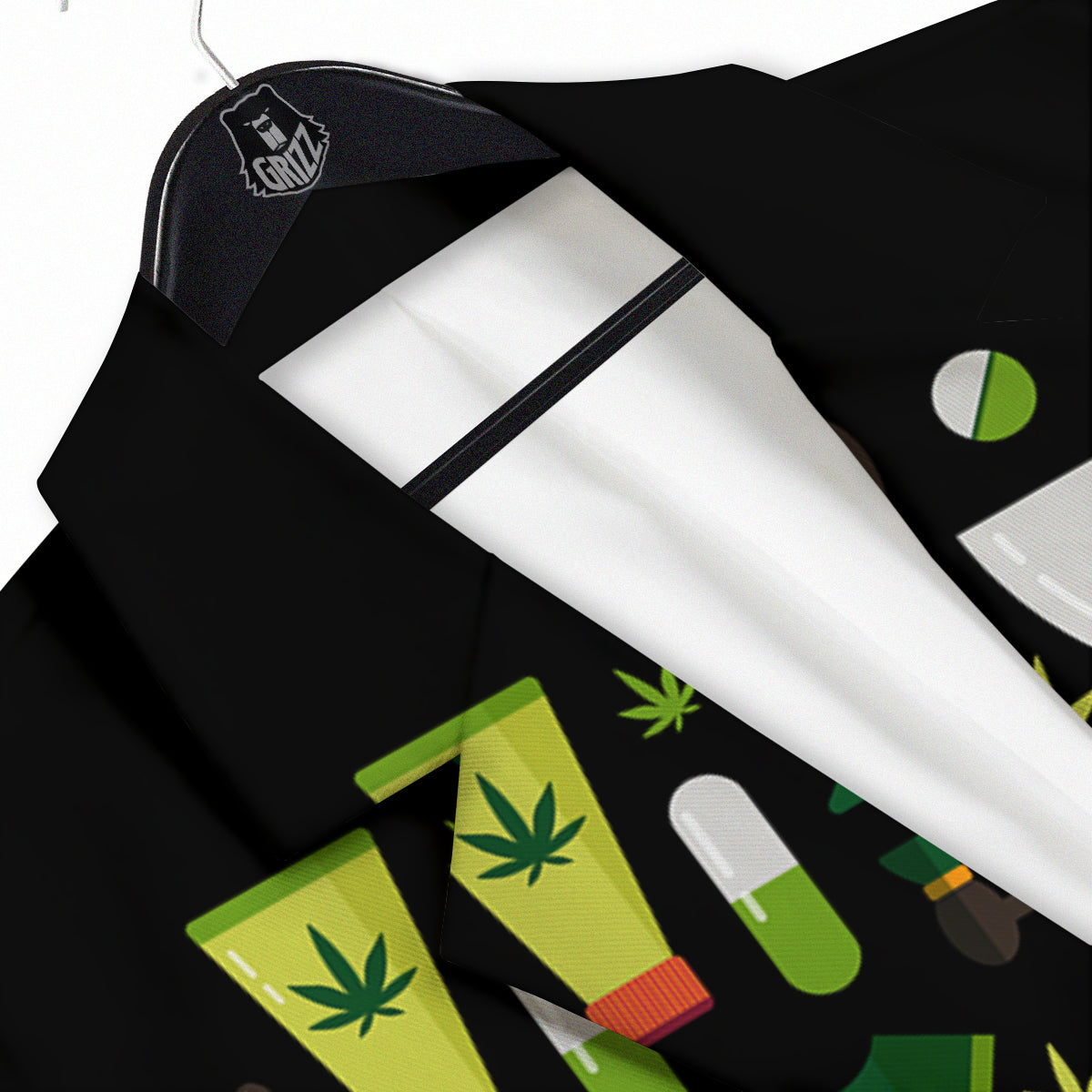 Marijuana And Cannabis Print Men's Sport Coat-grizzshop