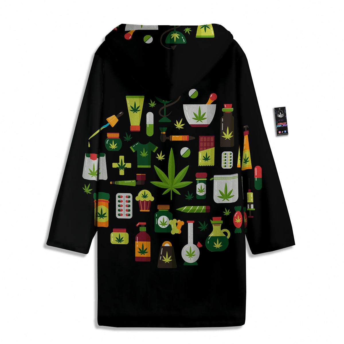 Marijuana And Cannabis Print Men's Windbreaker Jacket-grizzshop
