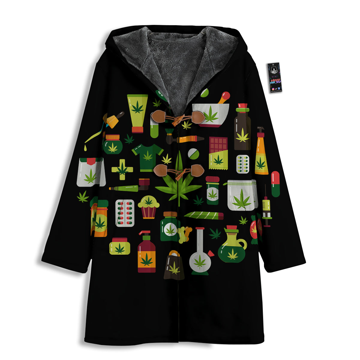 Marijuana And Cannabis Print Men's Windbreaker Jacket-grizzshop