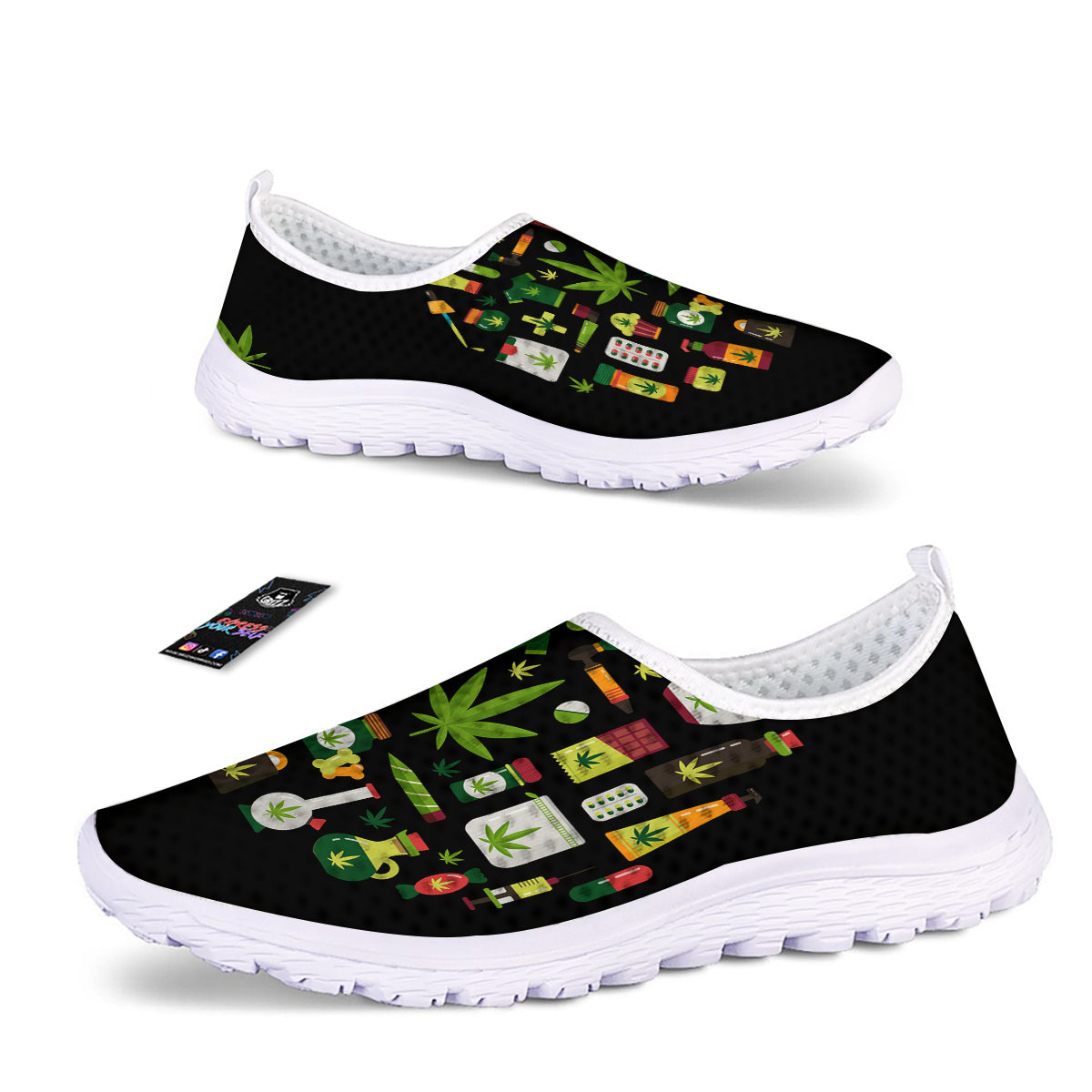 Marijuana And Cannabis Print Nurse Shoes-grizzshop