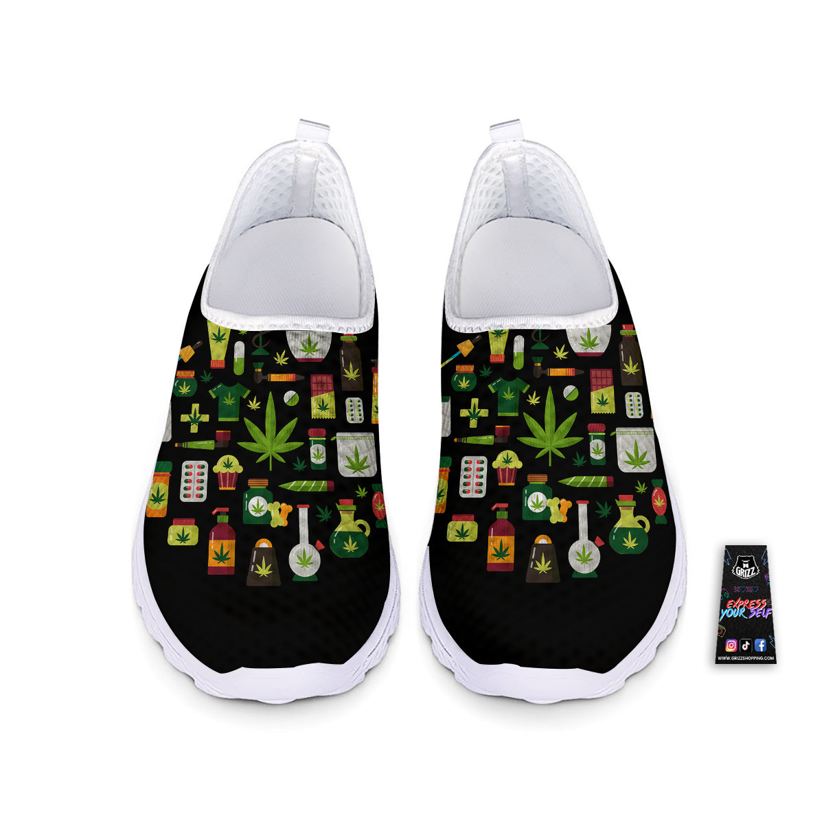 Marijuana And Cannabis Print Nurse Shoes-grizzshop