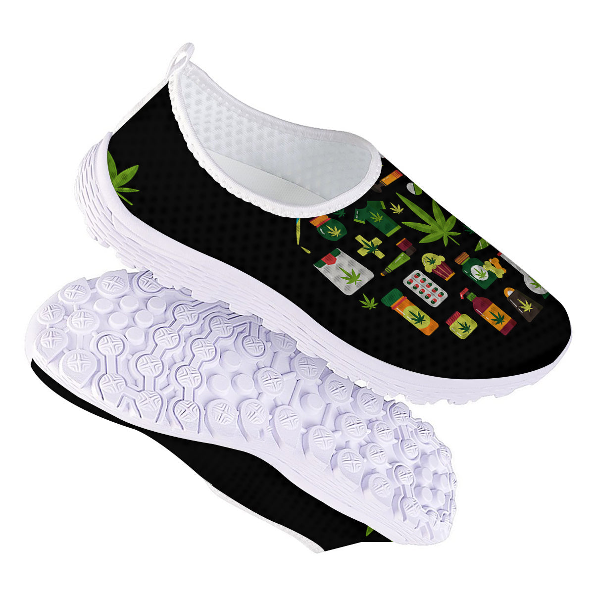 Marijuana And Cannabis Print Nurse Shoes-grizzshop