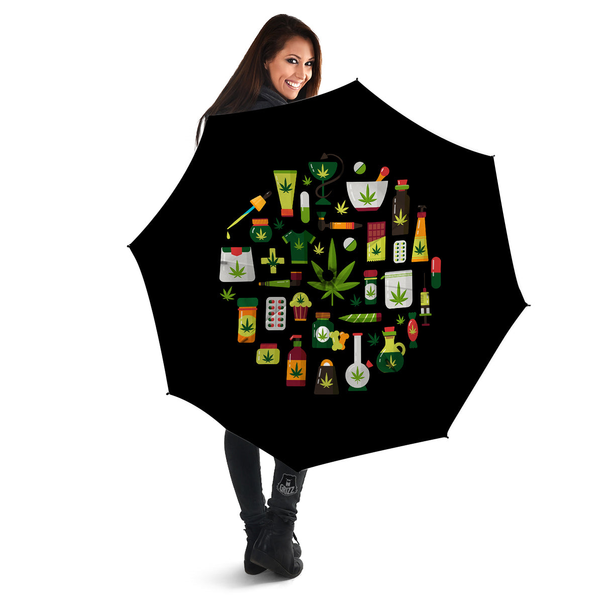 Marijuana And Cannabis Print Umbrella-grizzshop