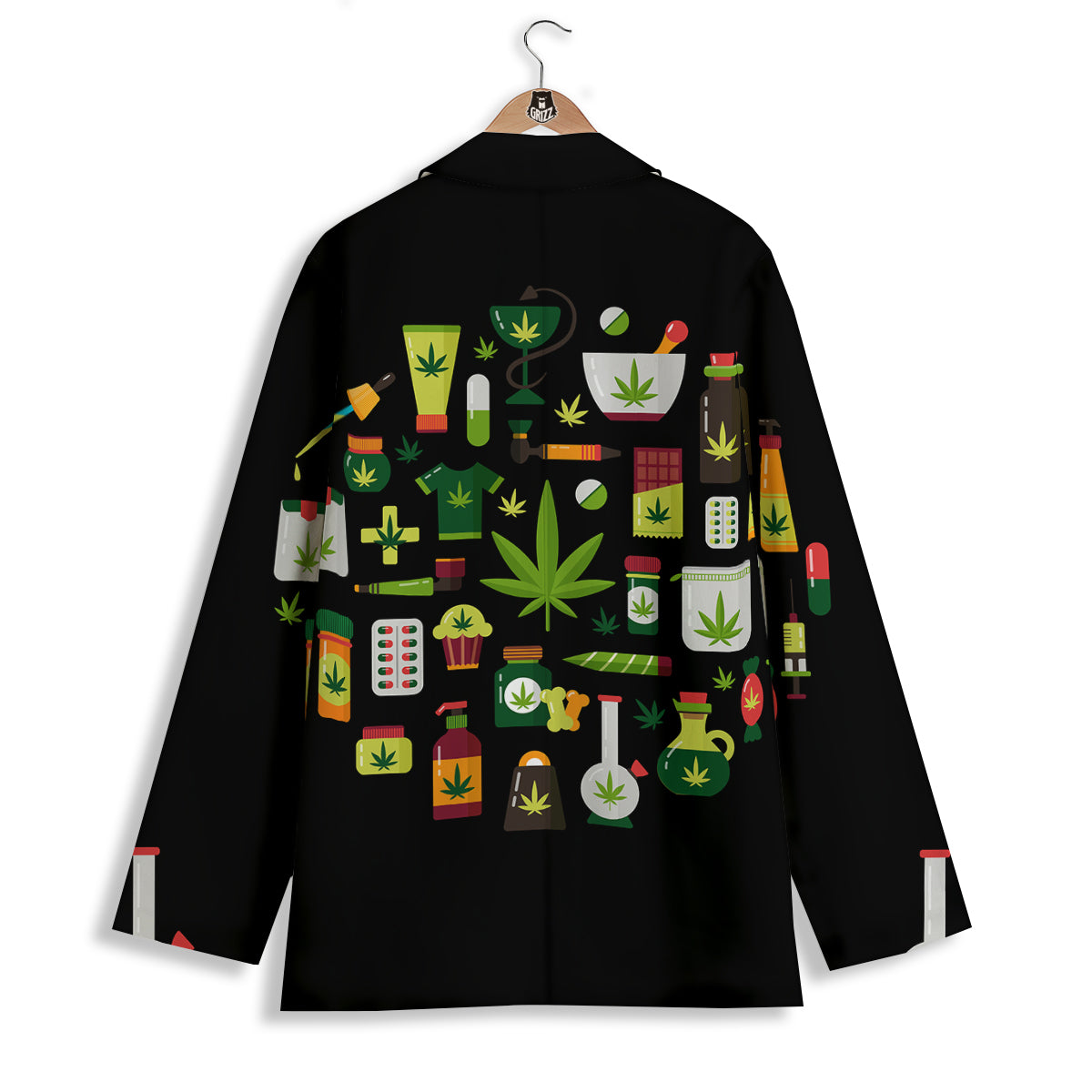 Marijuana And Cannabis Print Women's Blazer-grizzshop