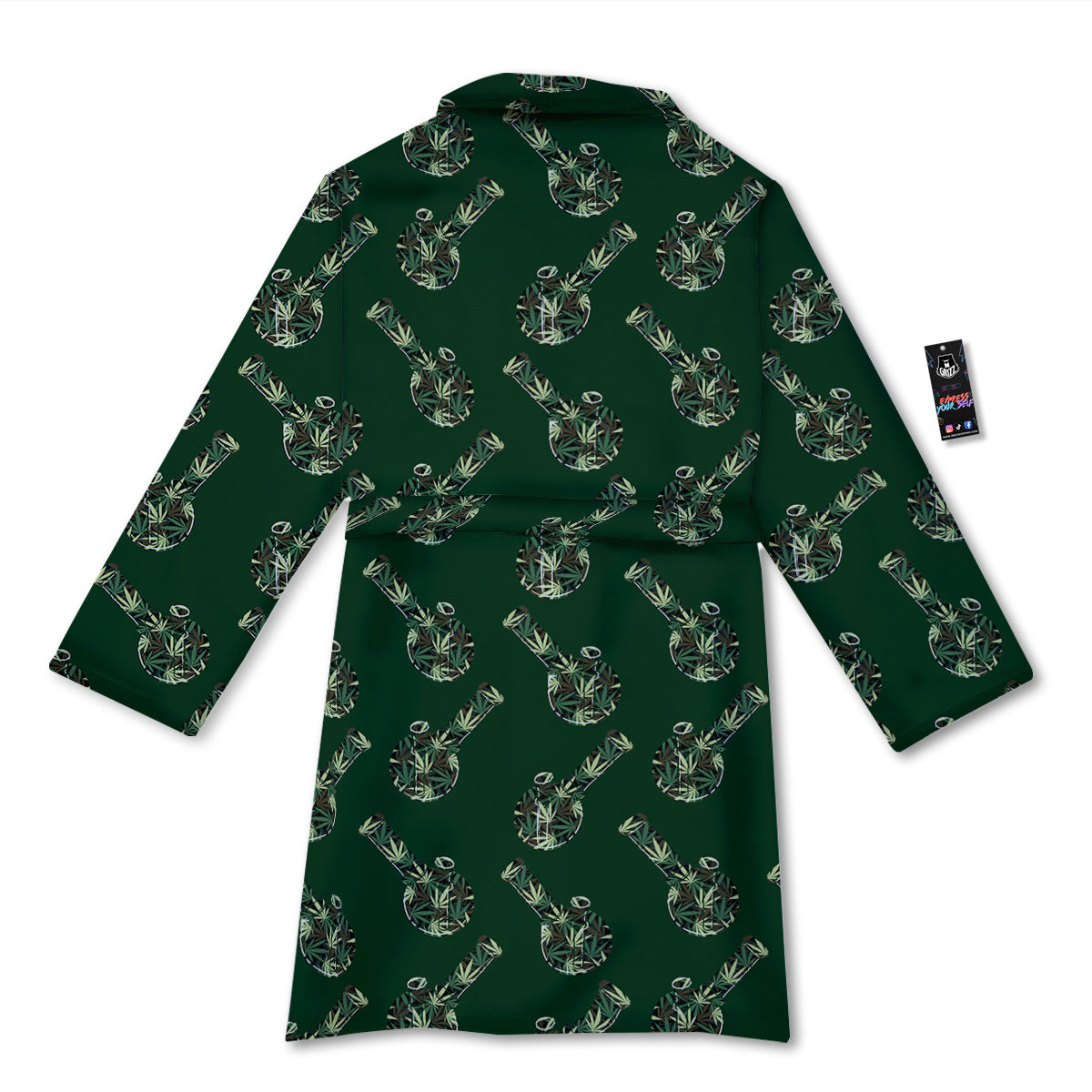 Marijuana Cannabis And Green Camo Print Pattern Bathrobe-grizzshop