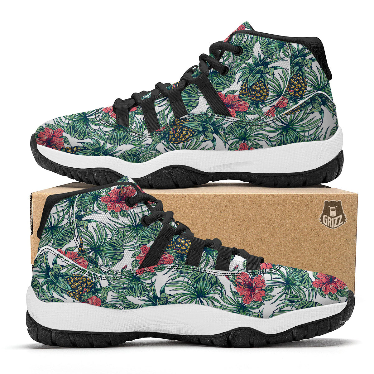 Marijuana Cannabis And Green Camo Print Pattern Black Bball Shoes-grizzshop