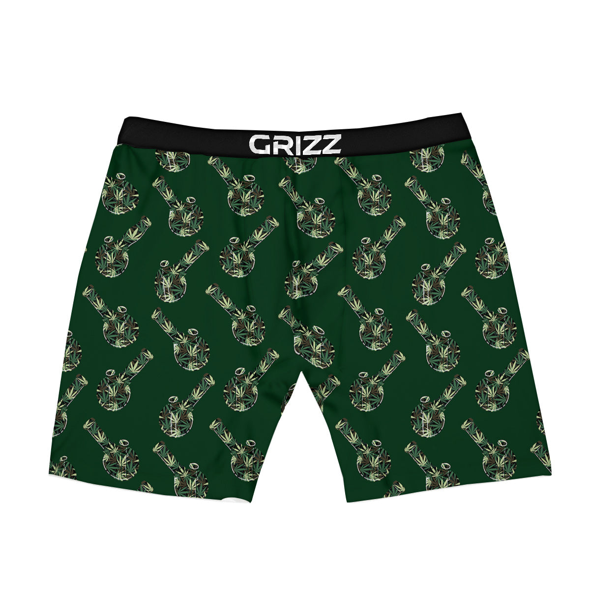 Marijuana Cannabis And Green Camo Print Pattern Boxer Briefs-grizzshop