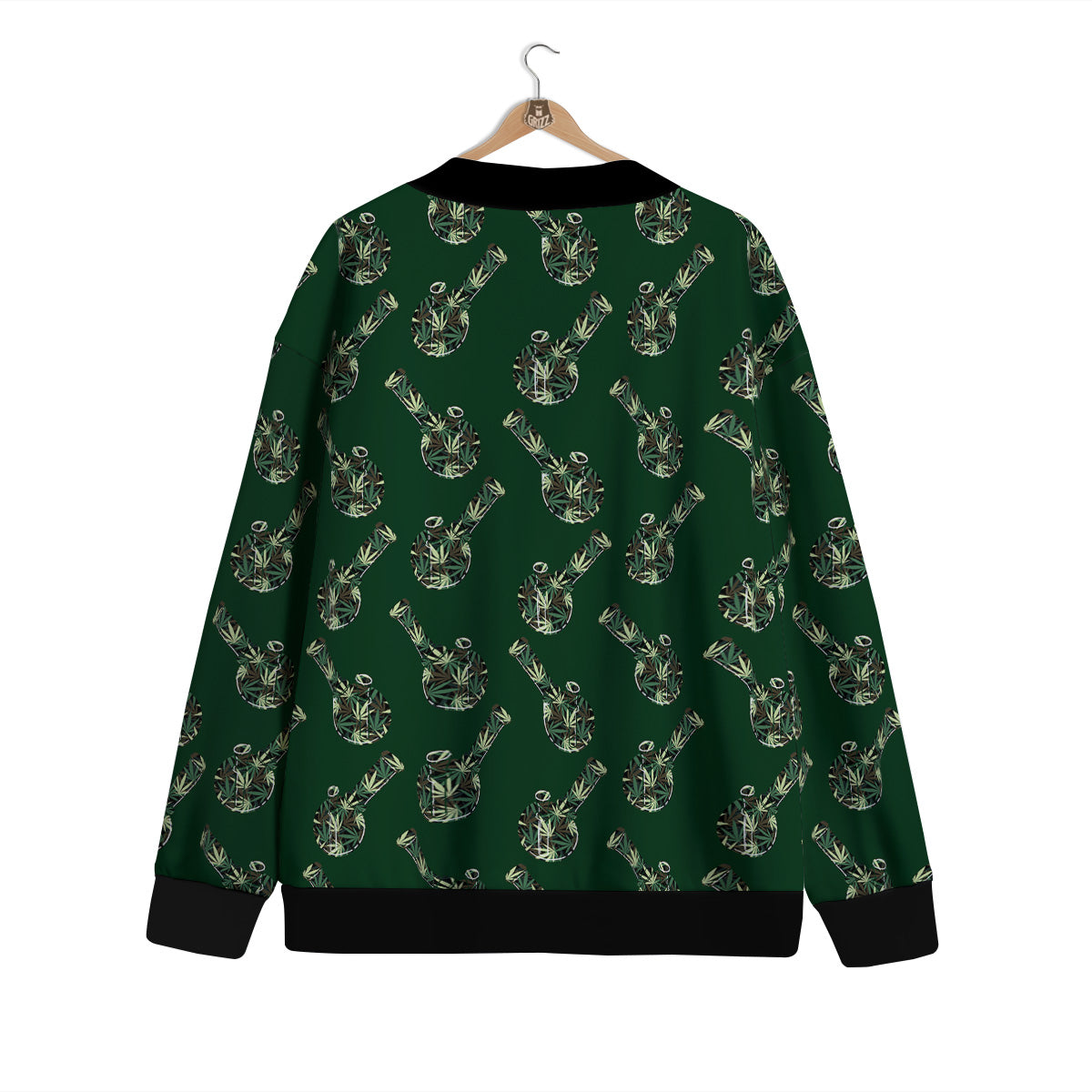 Marijuana Cannabis And Green Camo Print Pattern Cardigan-grizzshop