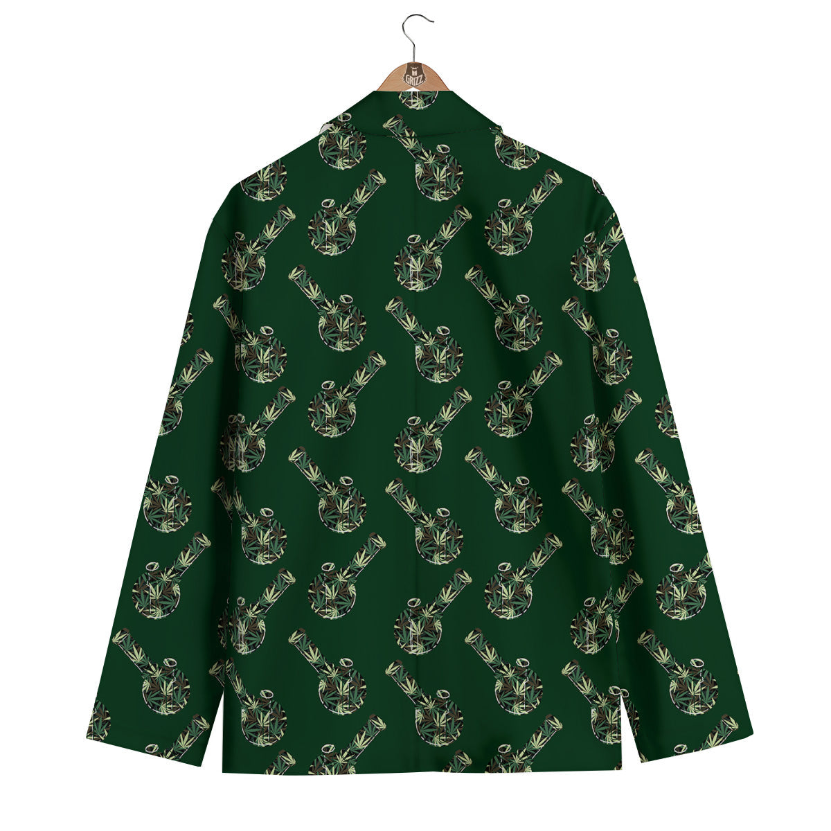 Marijuana Cannabis And Green Camo Print Pattern Men's Blazer-grizzshop