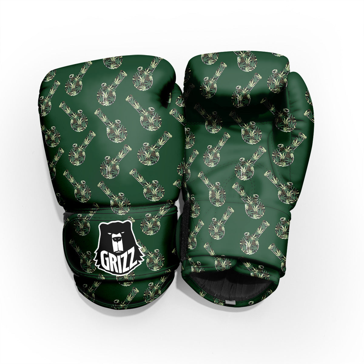 Marijuana Cannabis And Green Camo Print Pattern Pro Boxing Glove