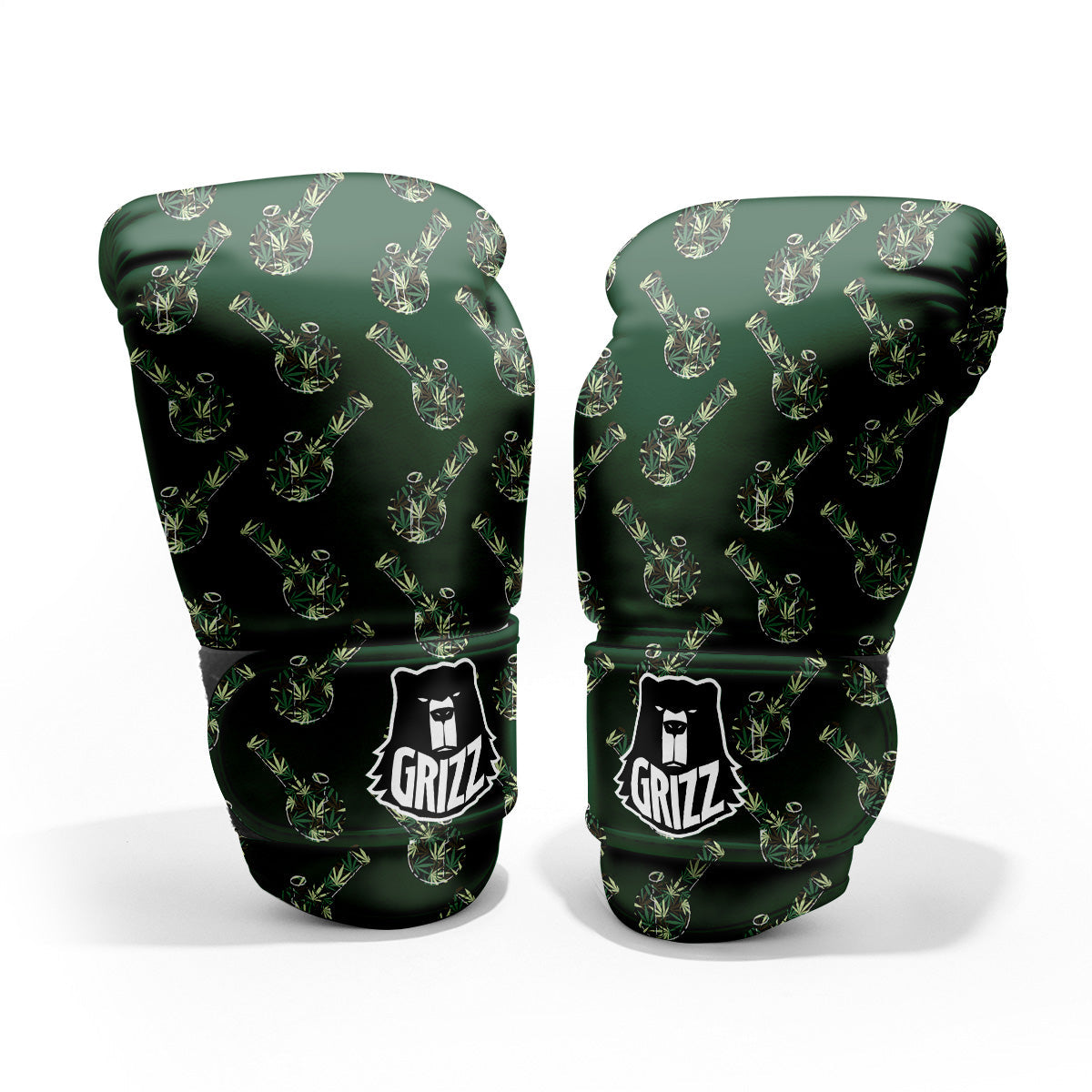Marijuana Cannabis And Green Camo Print Pattern Pro Boxing Glove