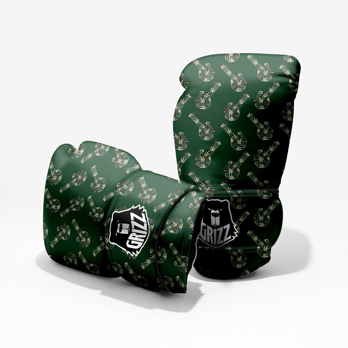 Marijuana Cannabis And Green Camo Print Pattern Pro Boxing Glove