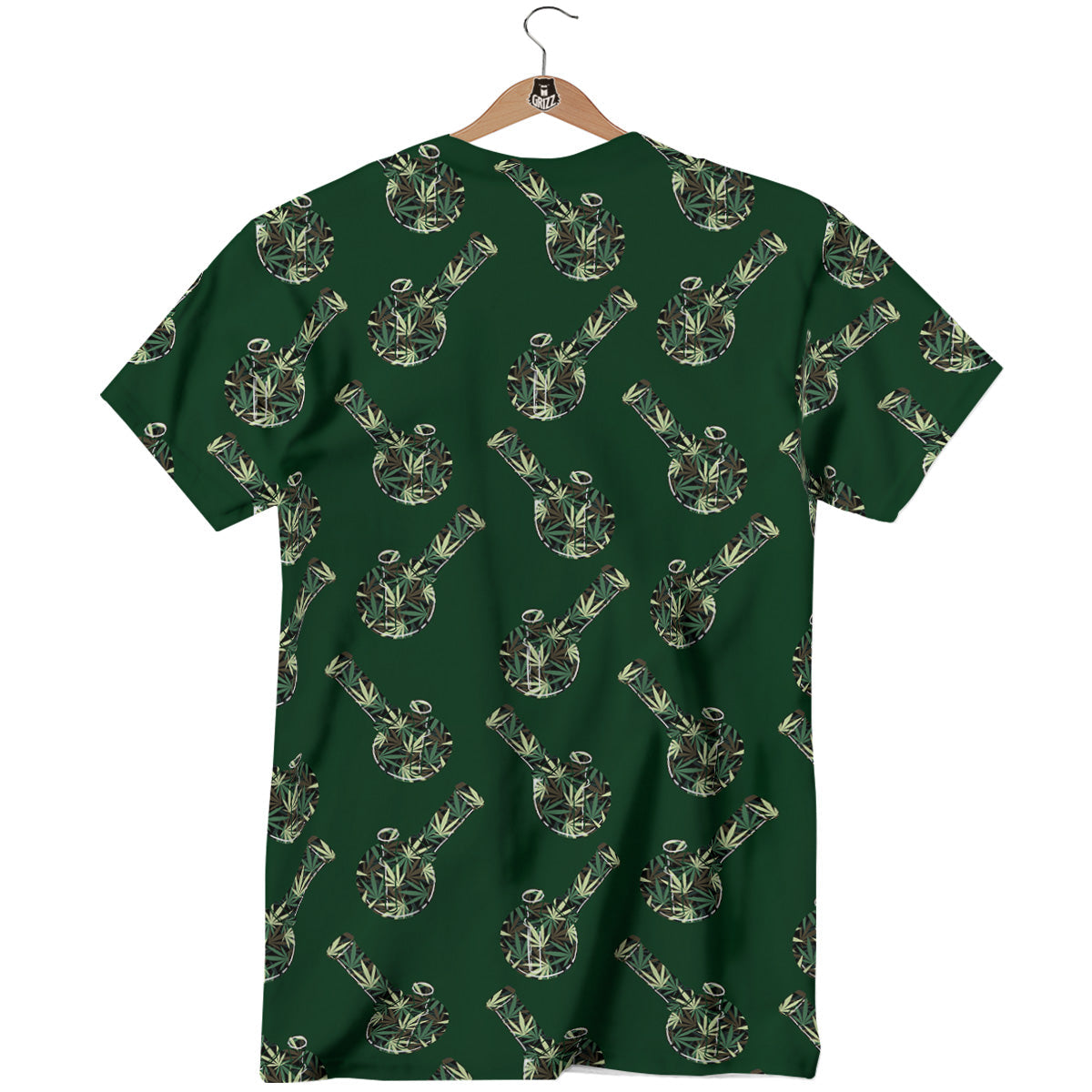 Marijuana Cannabis And Green Camo Print Pattern T-Shirt-grizzshop