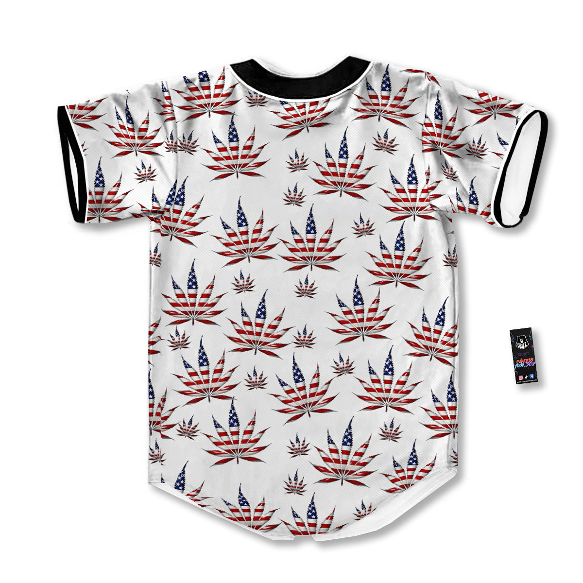 Marijuana Leaf American Print Pattern Baseball Jersey-grizzshop