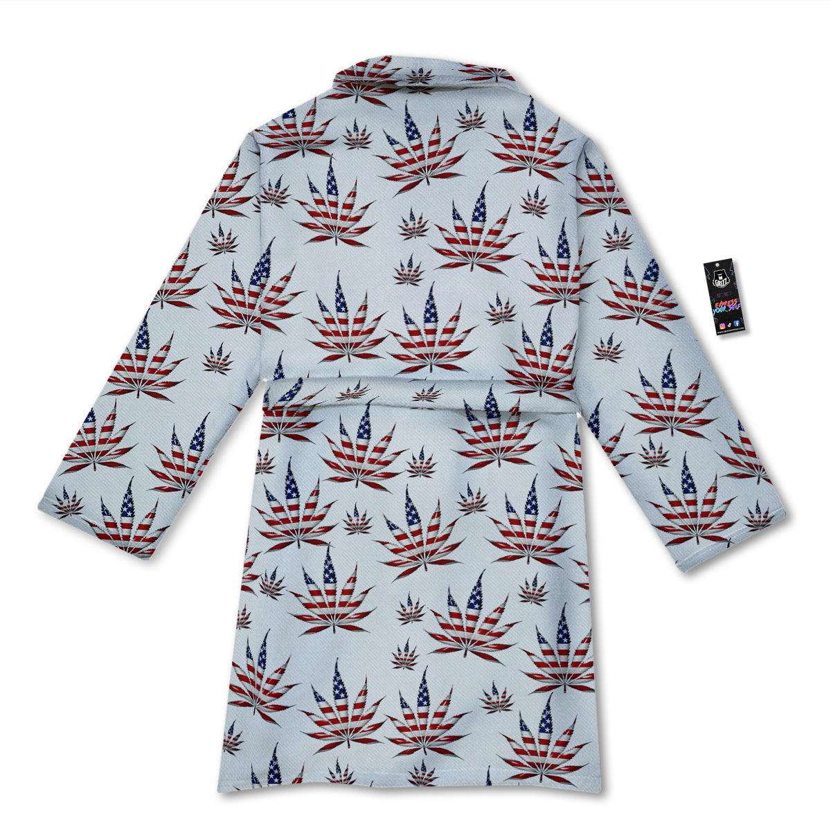 Marijuana Leaf American Print Pattern Bathrobe-grizzshop