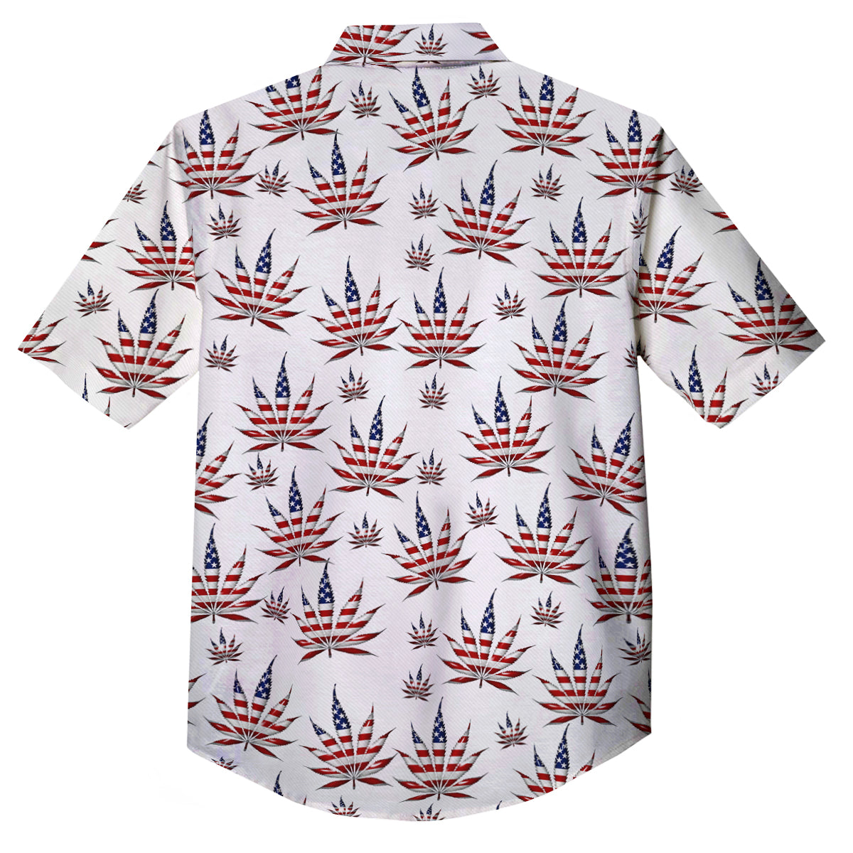 Marijuana Leaf American Print Pattern Button Up Shirt-grizzshop