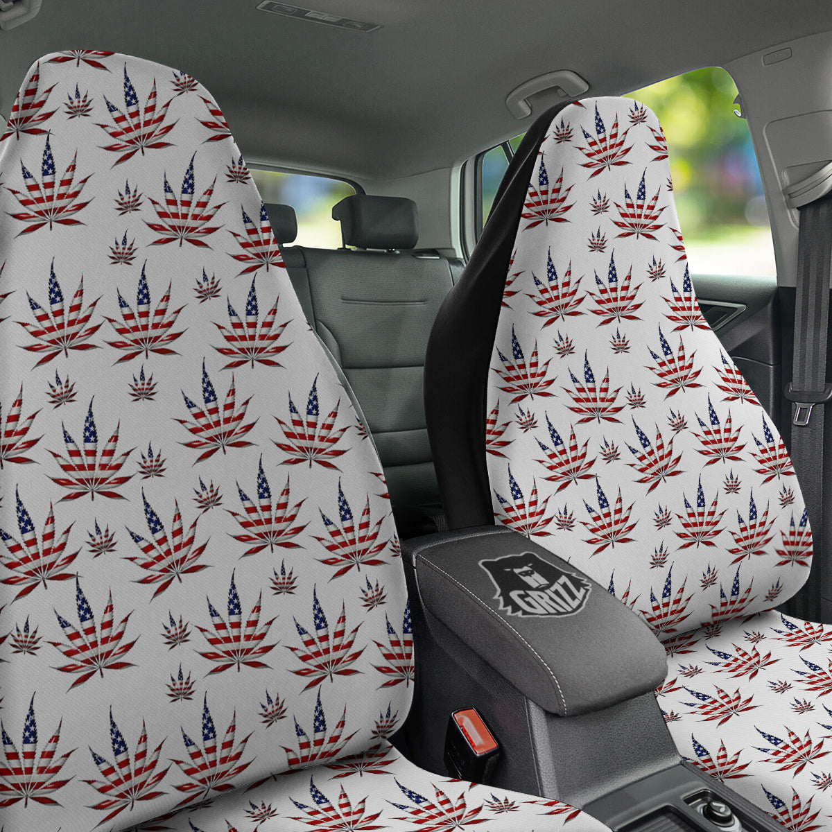 Marijuana Leaf American Print Pattern Car Seat Covers-grizzshop