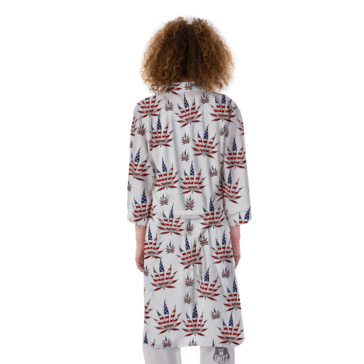 Marijuana Leaf American Print Pattern Kimono-grizzshop