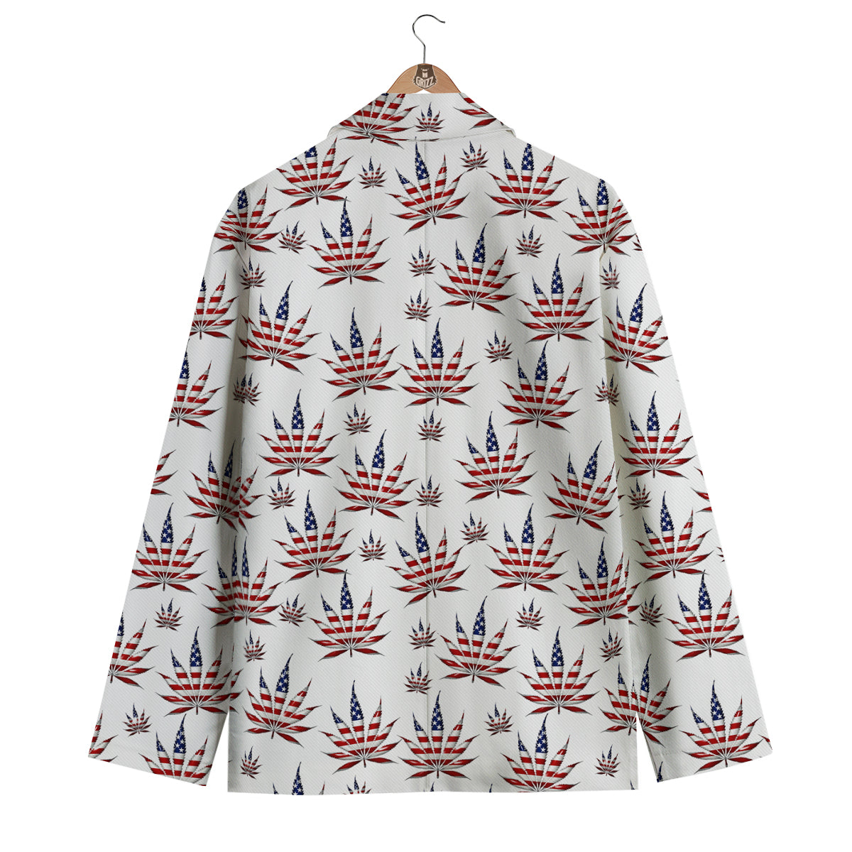 Marijuana Leaf American Print Pattern Men's Blazer-grizzshop