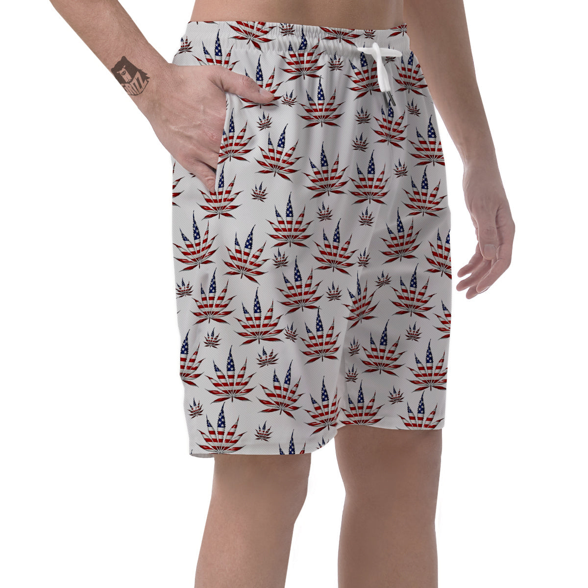 Marijuana Leaf American Print Pattern Men's Shorts-grizzshop