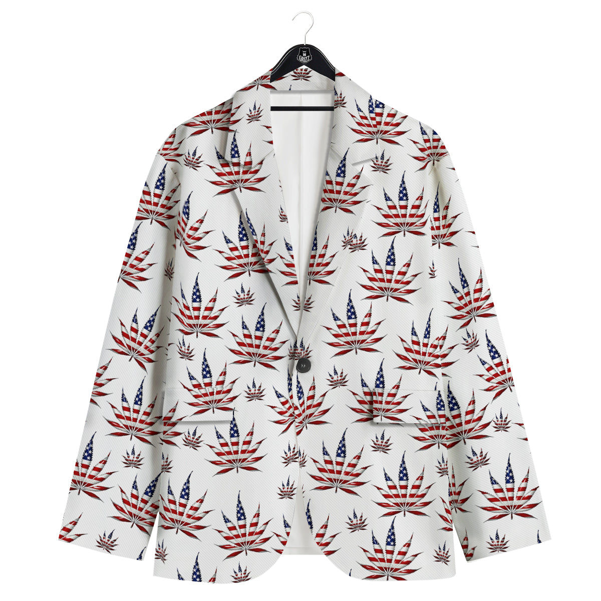 Marijuana Leaf American Print Pattern Men's Sport Coat-grizzshop