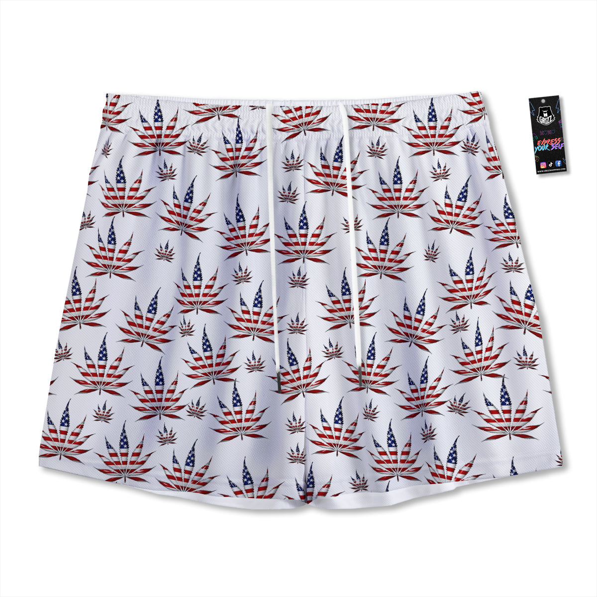 Moving Optical Illusion Green Vortex Mesh Shorts