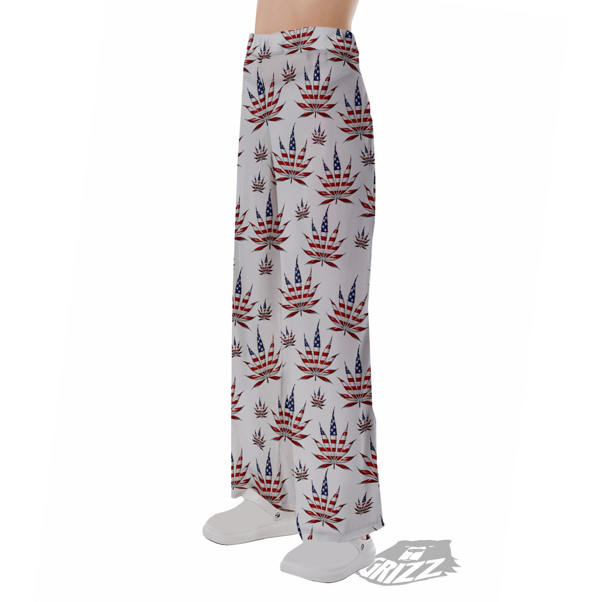 Marijuana Leaf American Print Pattern Pajama Pants-grizzshop