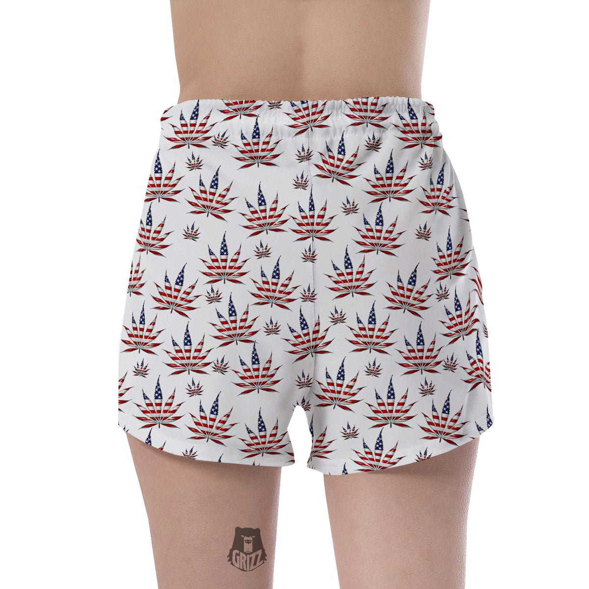Marijuana Leaf American Print Pattern Women's Shorts-grizzshop