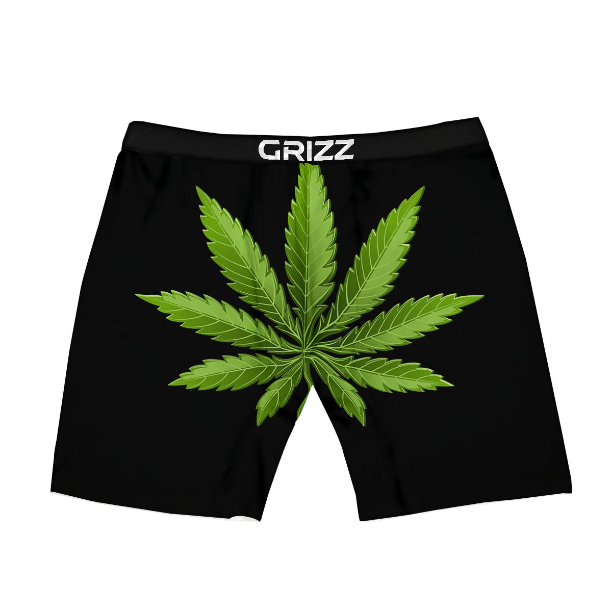 Marijuana Leaf Green Print Boxer Briefs-grizzshop