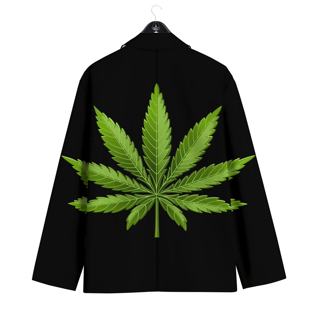Marijuana Leaf Green Print Men's Sport Coat-grizzshop