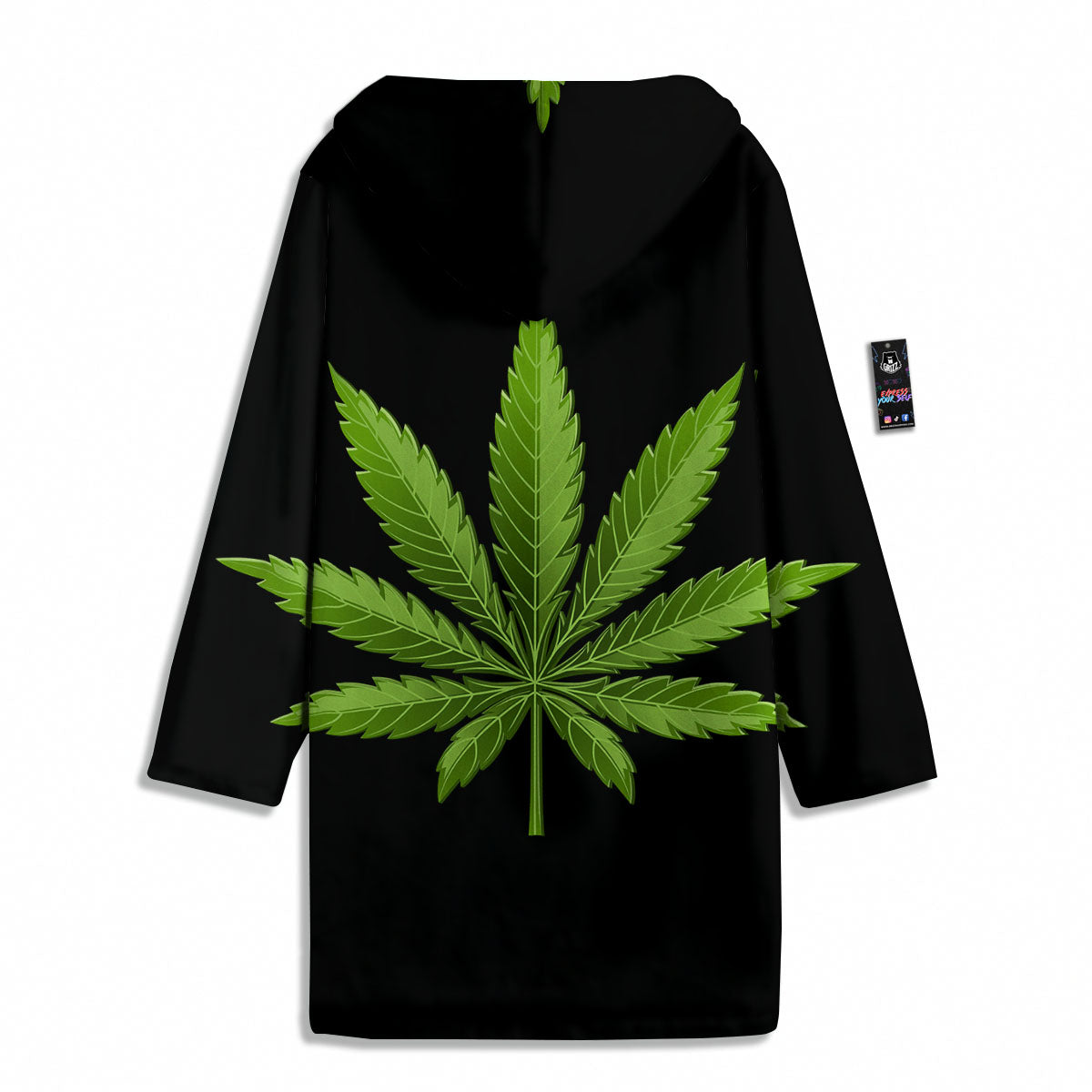 Marijuana Leaf Green Print Men's Windbreaker Jacket-grizzshop