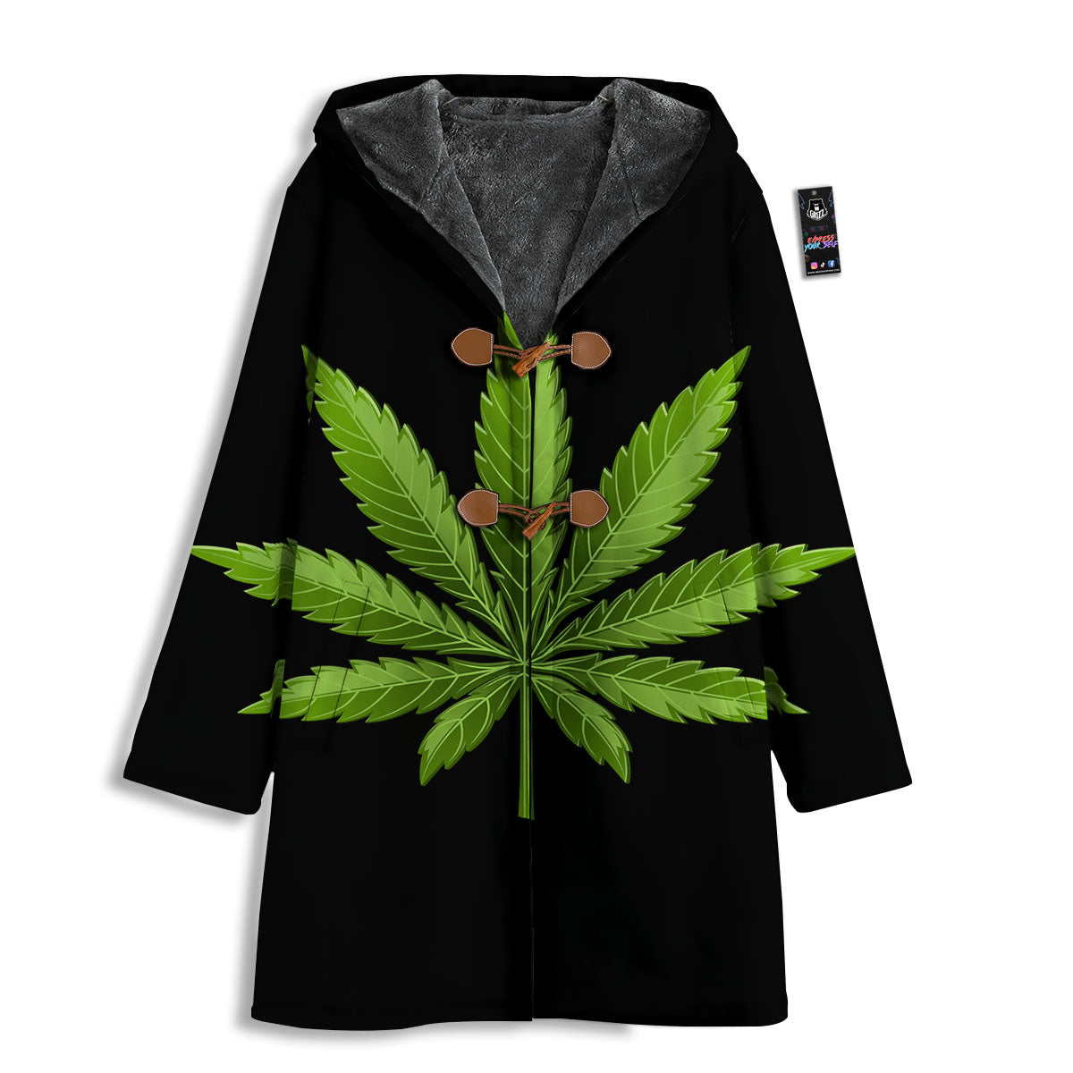 Marijuana Leaf Green Print Men's Windbreaker Jacket-grizzshop
