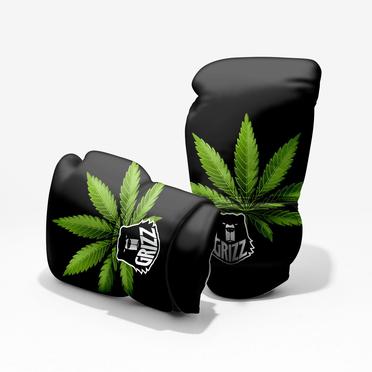 Marijuana Leaf Green Print Pro Boxing Glove