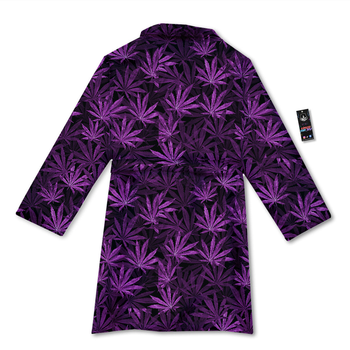 Marijuana Leaf Purple Print Pattern Bathrobe-grizzshop