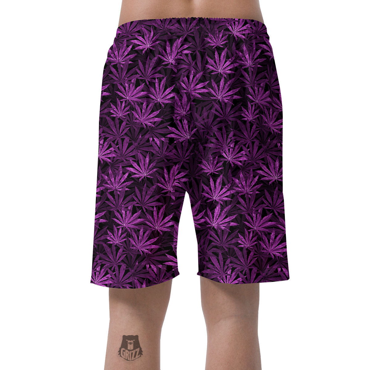 Marijuana Leaf Purple Print Pattern Men's Shorts-grizzshop