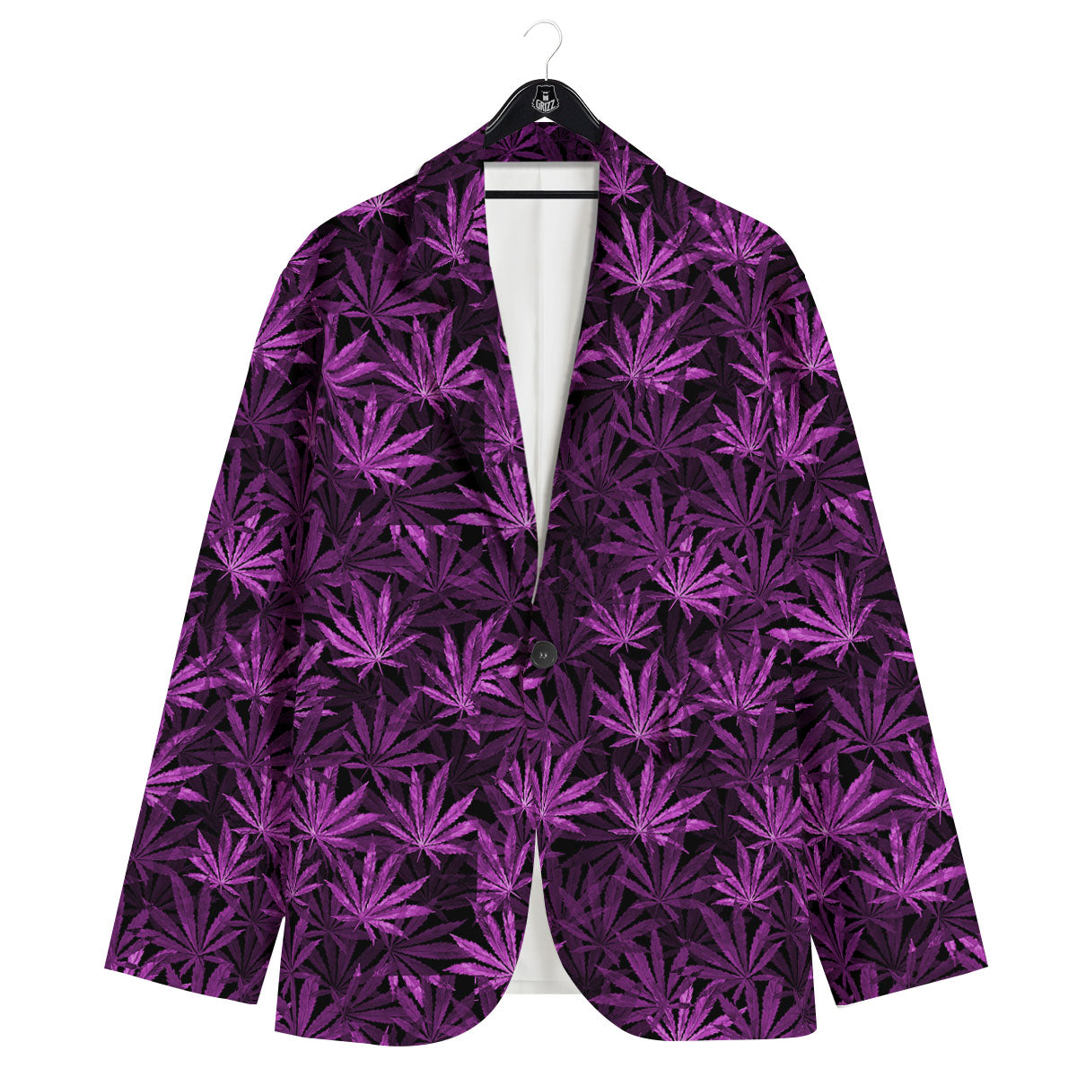 Marijuana Leaf Purple Print Pattern Men's Sport Coat-grizzshop