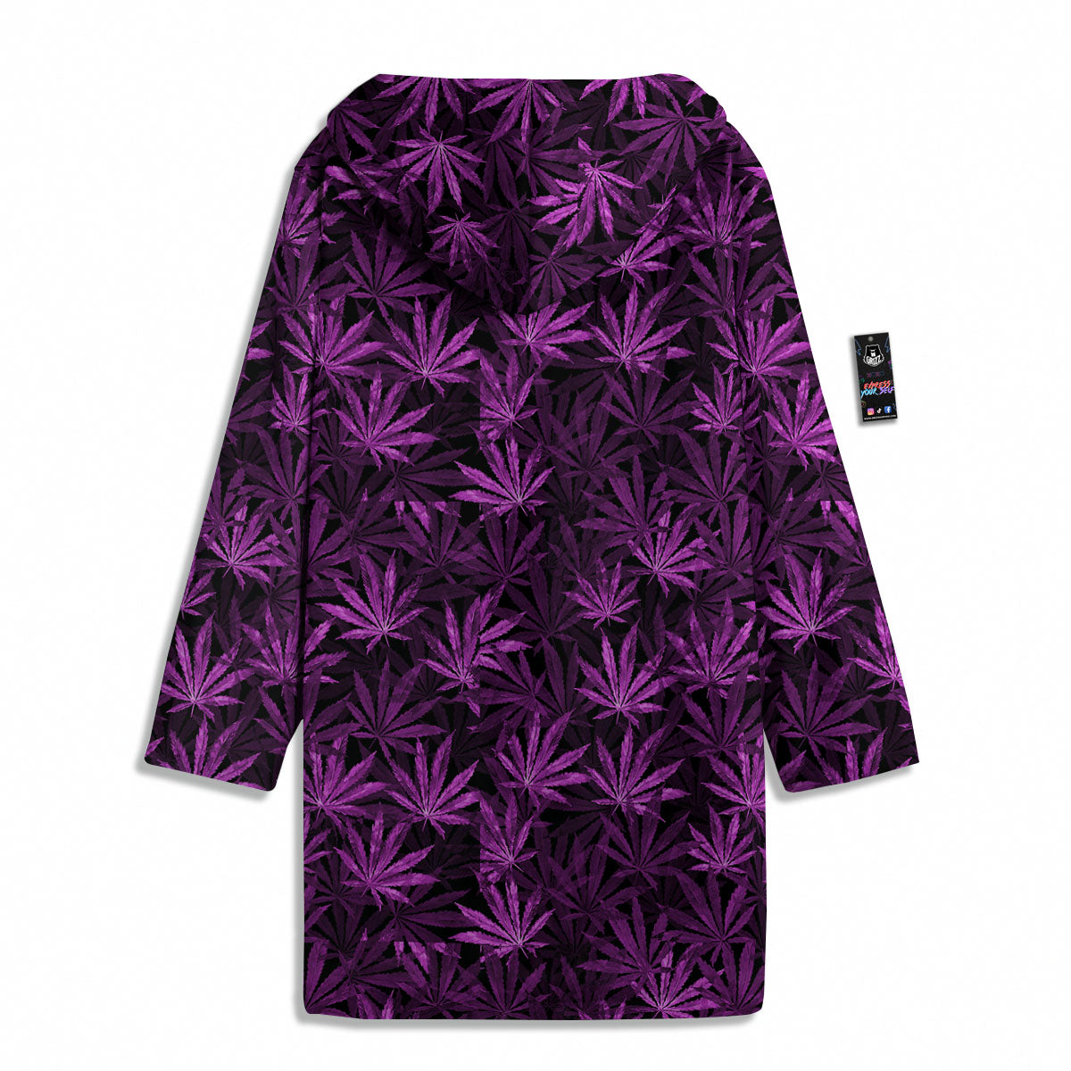 Marijuana Leaf Purple Print Pattern Men's Windbreaker Jacket-grizzshop