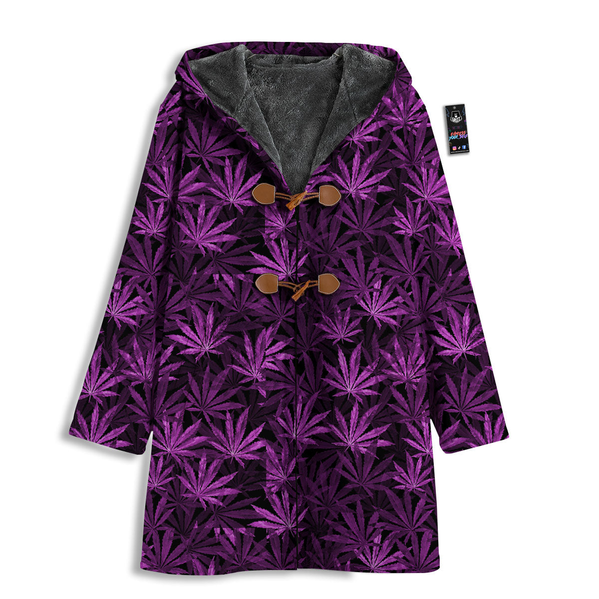 Marijuana Leaf Purple Print Pattern Men's Windbreaker Jacket-grizzshop