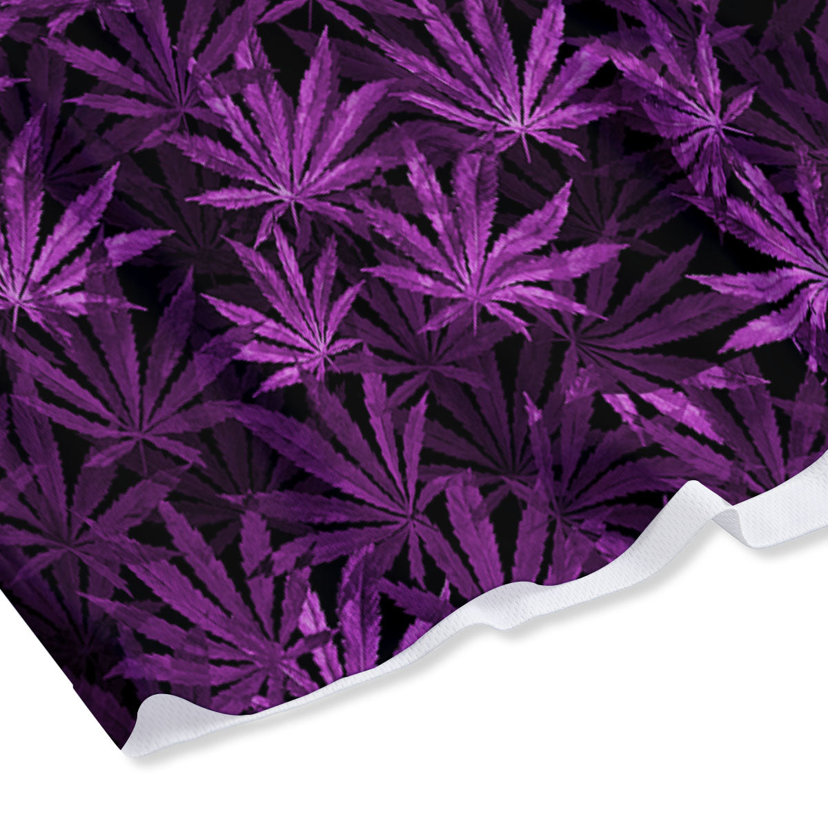 Marijuana Leaf Purple Print Pattern Mesh Shorts