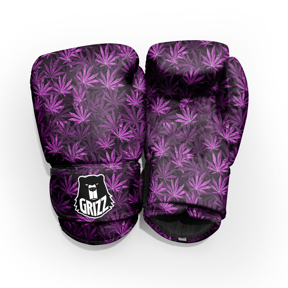 Marijuana Leaf Purple Print Pattern Pro Boxing Glove