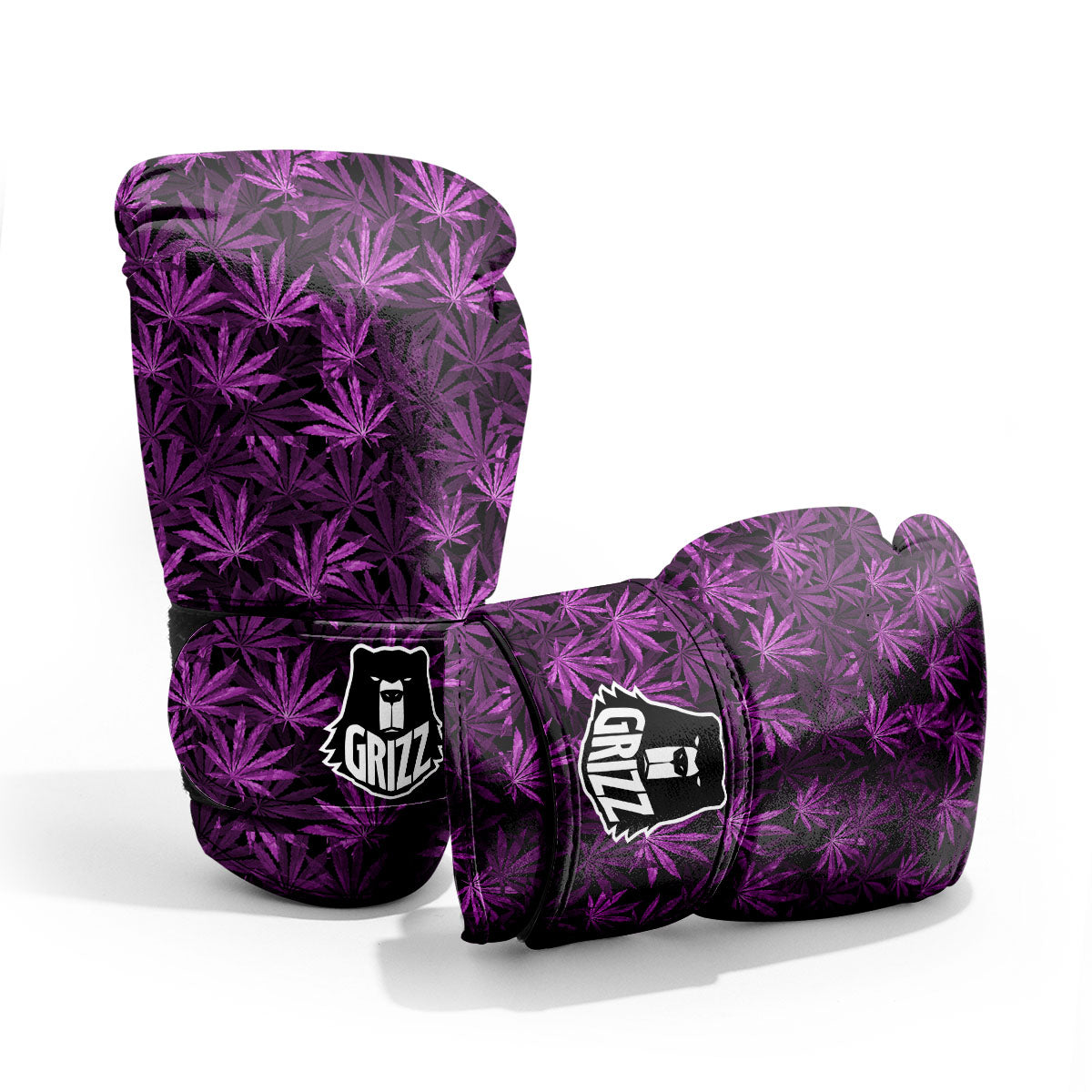 Marijuana Leaf Purple Print Pattern Pro Boxing Glove