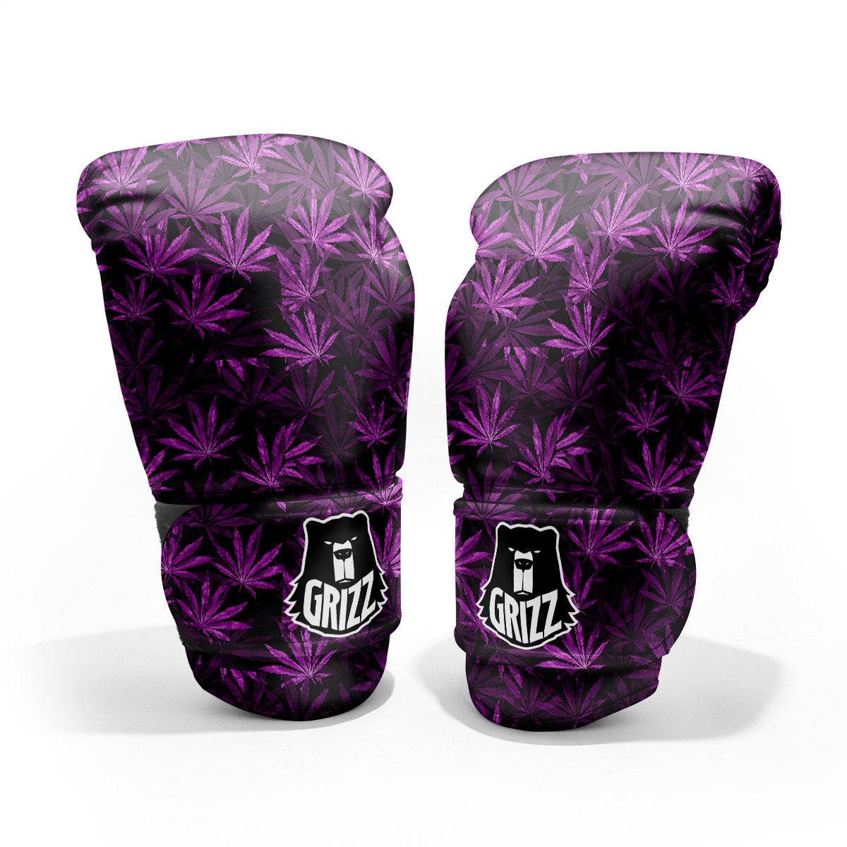 Marijuana Leaf Purple Print Pattern Pro Boxing Glove