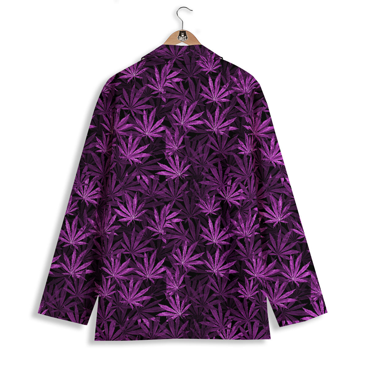 Marijuana Leaf Purple Print Pattern Women's Blazer-grizzshop